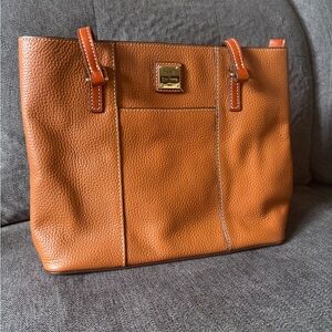 Dooney & Bourke Pebbled Leather Tote in Cognac